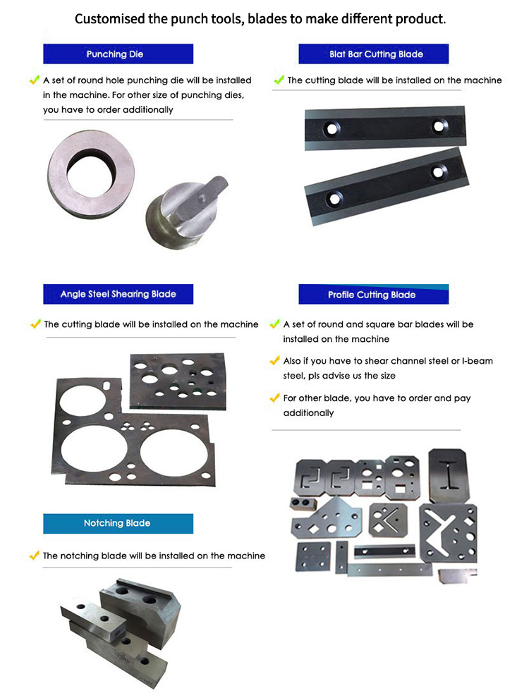 Hydraulic Ironworker 25 Ton Hand Tools Hydraulic Combined Punching And Cutting Machine Máy cắt sắt thủy lực 25 tấn Dụng cụ cầm tay Máy cắt và đục lỗ kết hợp thủy lực