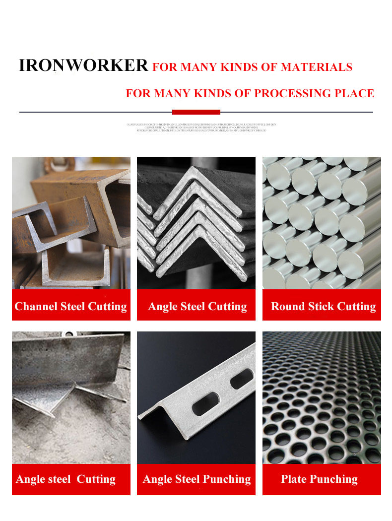 Hydraulic Ironworker 25 Ton Hand Tools Hydraulic Combined Punching And Cutting Machine Máy cắt sắt thủy lực 25 tấn Dụng cụ cầm tay Máy cắt và đục lỗ kết hợp thủy lực