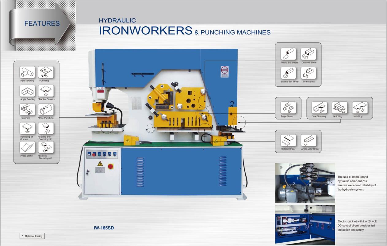 Metal Hydraulic IronWorker Machine Punching And Shearing Machine Máy cắt và cắt sắt bằng thủy lực kim loại