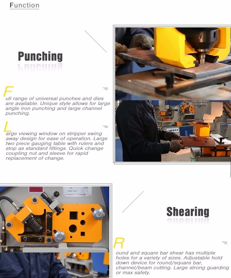 Máy cắt và đột kết hợp máy cắt sắt thủy lực dòng Q35y Series