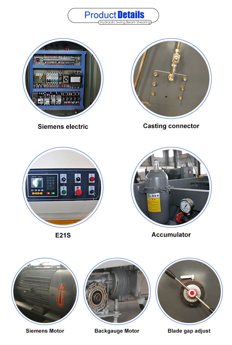 Qc12y-6x5000 Cnc Hydraulic Shearing Machine For Sheet Metal Cutting With Ce Máy cắt thủy lực Qc12y-6x5000 Cnc để cắt kim loại tấm bằng Ce