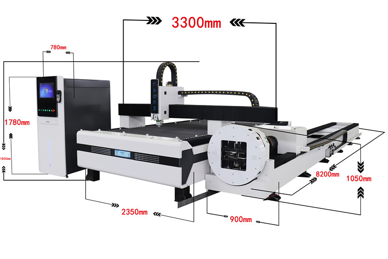 Máy cắt tấm kim loại ống kim loại Cnc Máy cắt laser 2000w Máy cắt bằng sợi quang